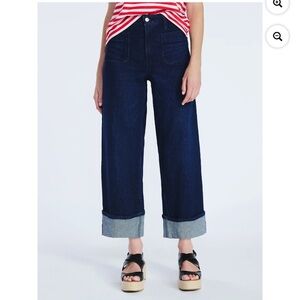 Free Assembly Rinse Wash High Rise Cuffed Women's Jeans w/Patch Pocket, NWT, 10